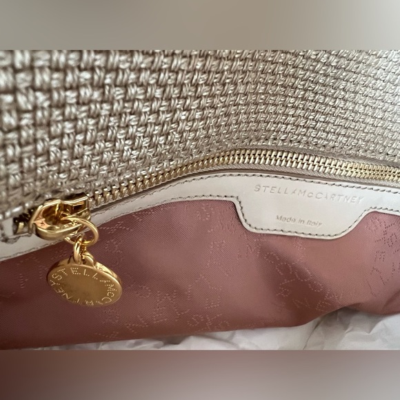 NWT + Dust Bag - Stella McCartney Metallic Raffia Small Falabella Tote - Picture 10 of 16